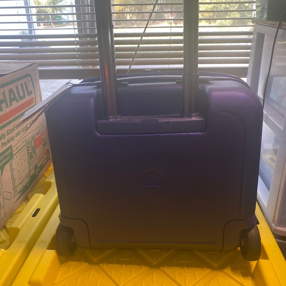 Delsey‎ Paris Luggage Carry On Underseat Suitcase Purple 14 Inch Laptop Pocket - Picture 9 of 12